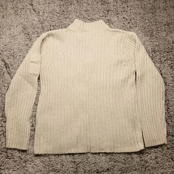 Liz Claireborne Ribbed Womans XL Pullover Sweater 1/4 zip. Oatmeal Color - Picture 11 of 12